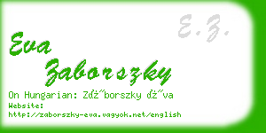 eva zaborszky business card